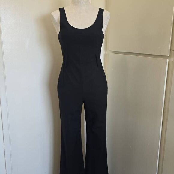 Theory Style #90171233 Blk Wool/Spndx Slvls Jumpsuit, Wide Leg, Sz. 4, EUC - Picture 1 of 14